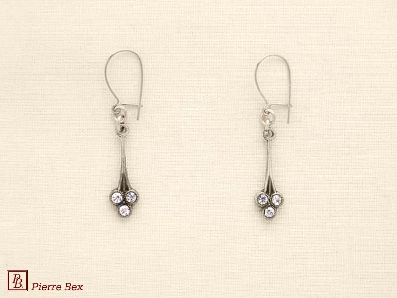Pierre-Bex Art-Deco earrings with rhinestones 45215-10