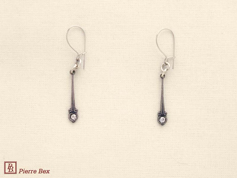 Pierre-Bex Art-Deco earrings with rhinestones 45215-29