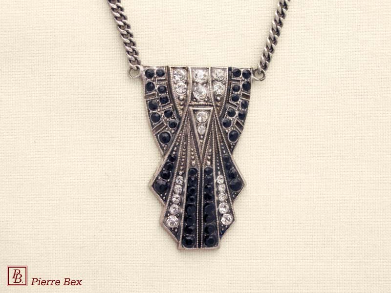 Pierre-Bex Art-Deco necklace with rhinestones 45534-09