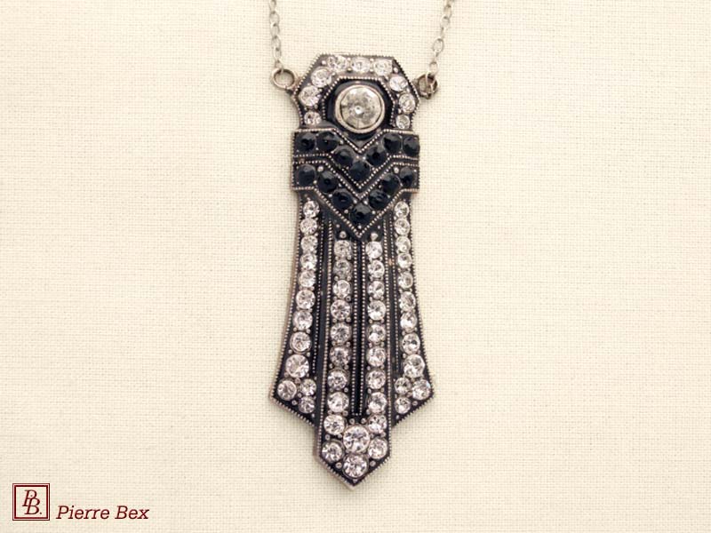Pierre-Bex Art-Deco necklace with rhinestones 45534-11