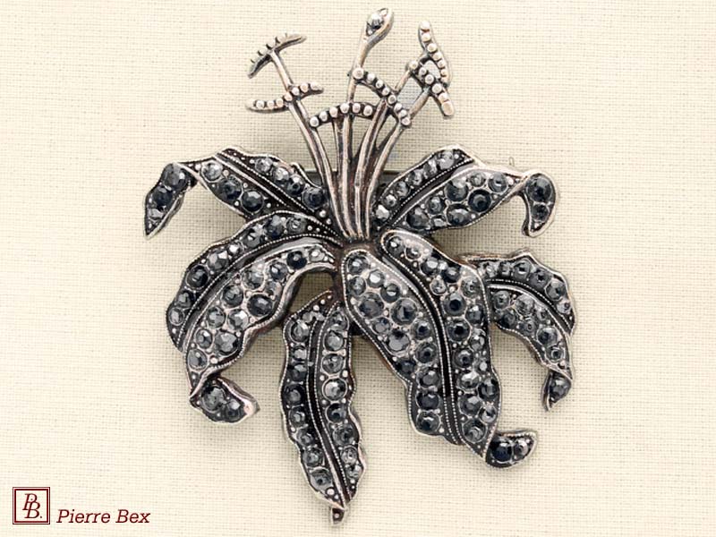 Pierre-Bex Gran broche con strass marc. orquídea 45586-05A