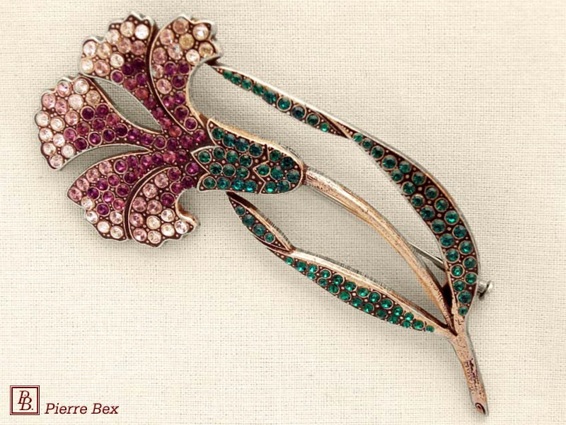 Pierre-Bex Gran broche con strass clavel 45656-03