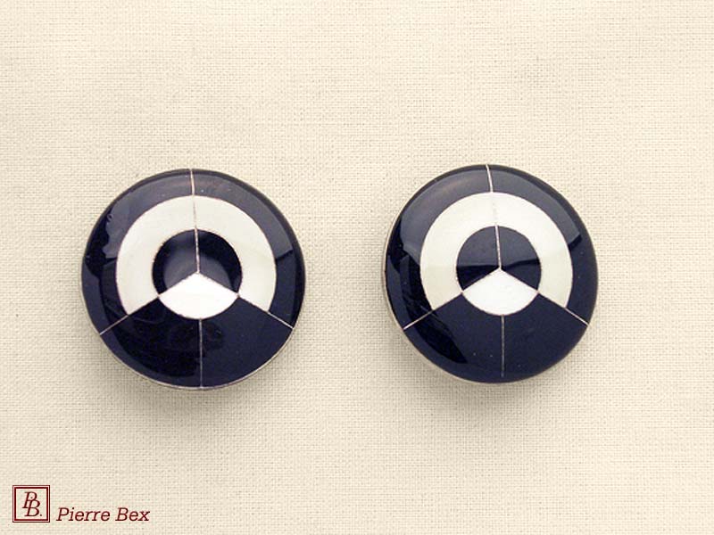 Pierre-Bex Art-Deco enamel earclips 48185-02