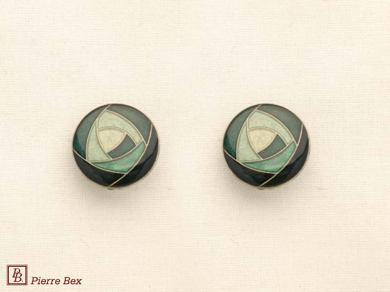 Pierre-Bex Art-Deco enamel earclips 48185-05