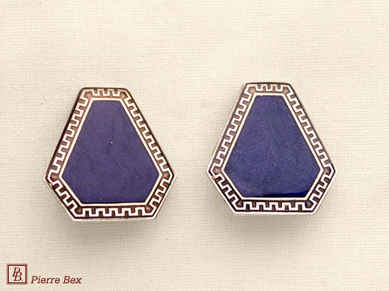 Pierre-Bex Art-Deco enamel earclips 48185-14
