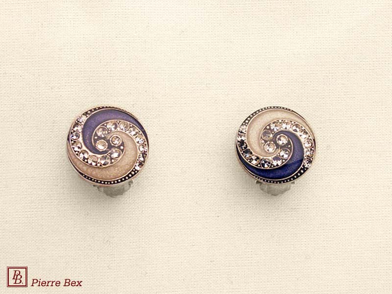 Pierre-Bex Art-Deco enamel earclips 49185-14